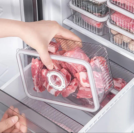 Sleek Acrylic Fridge Storage Container with Date Tracker – 24.5x16.2x11.5cm- Furaha Finds Kenya