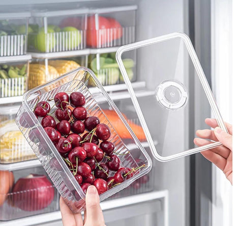 Sleek Acrylic Fridge Storage Container with Date Tracker – 24.5x16.2x11.5cm- Furaha Finds Kenya