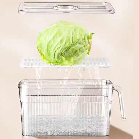 5L Acrylic Fridge Organizer with Handle & Date Tracker – Clear | 23.5x11.2x13.2cm- Furaha Finds Kenya