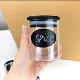 12-Piece Glass Spice Jar Set – 200ml with Black Bamboo Lids + Free Stickers & Pen | Airtight Kitchen Storage- Furaha Finds Kenya