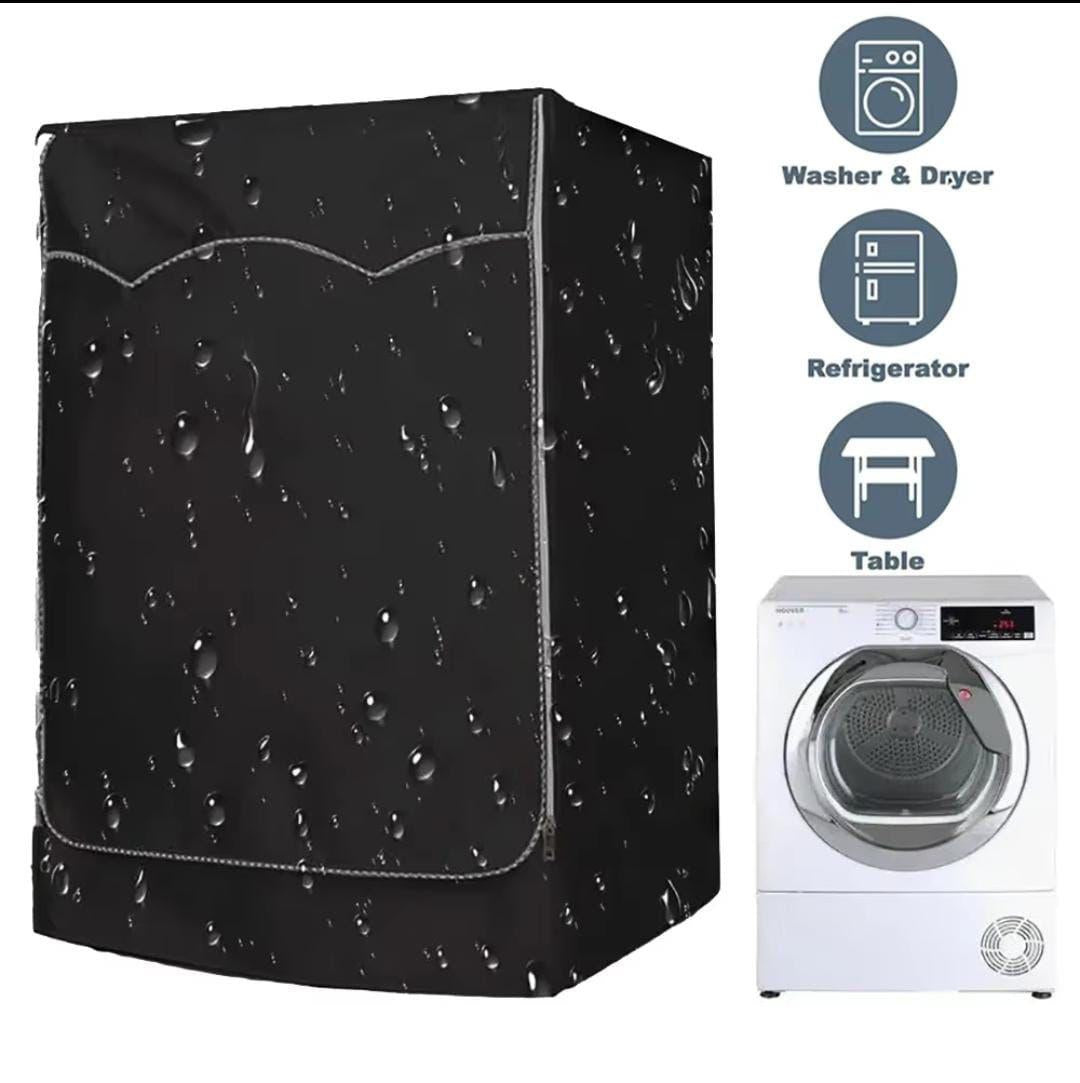 Waterproof Front Load Washing Machine Cover with Zipper – 60x65x85cm – Black
