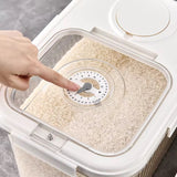 Acrylic Airtight Rice & Cereal Storage Bucket with Scooper – 5kg & 10kg | Moisture-Proof | Cream & White- Furaha Finds Kenya