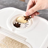Acrylic Airtight Rice & Cereal Storage Bucket with Scooper – 5kg & 10kg | Moisture-Proof | Cream & White- Furaha Finds Kenya