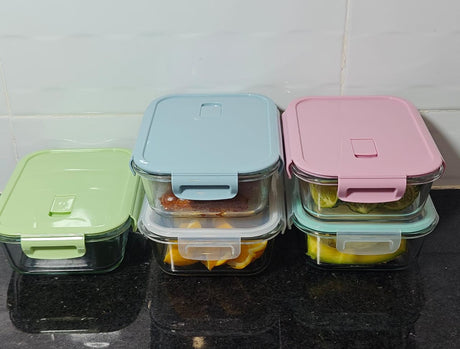 Borosilicate Glass Microwavable Food Containers – Leakproof & Heat-Resistant (1050ml)- Furaha Finds Kenya