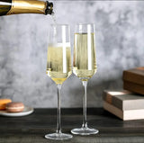 Clear Long Stem Champagne & Wine Flutes – Set of 6 (200ml)- Furaha Finds Kenya