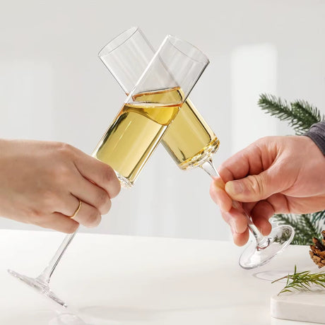 Crystal Long Stem Wine & Champagne Glasses – 6pcs | Elegant 200ml Flute Set for Special Occasions- Furaha Finds Kenya