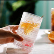 European Style Embossed Drinking Glasses – 6pcs | 400ml Elegant Tumblers for Water, Juice, Cocktails- Furaha Finds Kenya