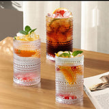 European Style Embossed Drinking Glasses – 6pcs | 400ml Elegant Tumblers for Water, Juice, Cocktails- Furaha Finds Kenya