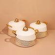 3-Piece Luxury Insulated Food Warmer Set – Gold Honeycomb Design (2L, 2.5L, 3L)- Furaha Finds Kenya