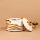 3-Piece Luxury Insulated Food Warmer Set – Gold Honeycomb Design (2L, 2.5L, 3L)- Furaha Finds Kenya