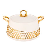 3-Piece Luxury Insulated Food Warmer Set – Gold Honeycomb Design (2L, 2.5L, 3L)- Furaha Finds Kenya