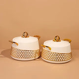 3-Piece Luxury Insulated Food Warmer Set – Gold Honeycomb Design (2L, 2.5L, 3L)- Furaha Finds Kenya