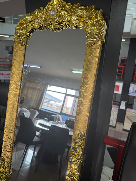 European Style Full-Length Gold Dressing Mirror – Free Standing (170x46cm)