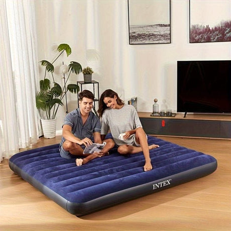 INTEX Inflatable Mattress with Free Electric Pump Comfortable & Portable Air Bed