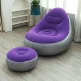 Inflatable Deluxe Lounge Seat with Footrest & Free Manual Pump – 2pcs Set