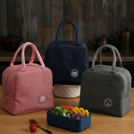Insulated Lunch Bag for Hot and Cold Food Storage with Carry Handle