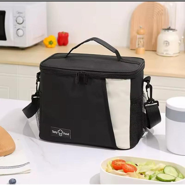 Insulated Lunch Bag with Shoulder Strap – 25x17.5x20cm | Black, Navy Blue, Grey & Light Blue