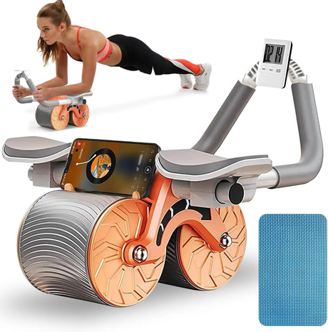 Intelligent Belly Trimmer Wheel Auto Rebound Ab Roller for Flat Tummy & Core Strength.