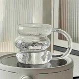 Irregular Heat Resistant Mug 450ml Borosilicate Glass tableware Mugs
