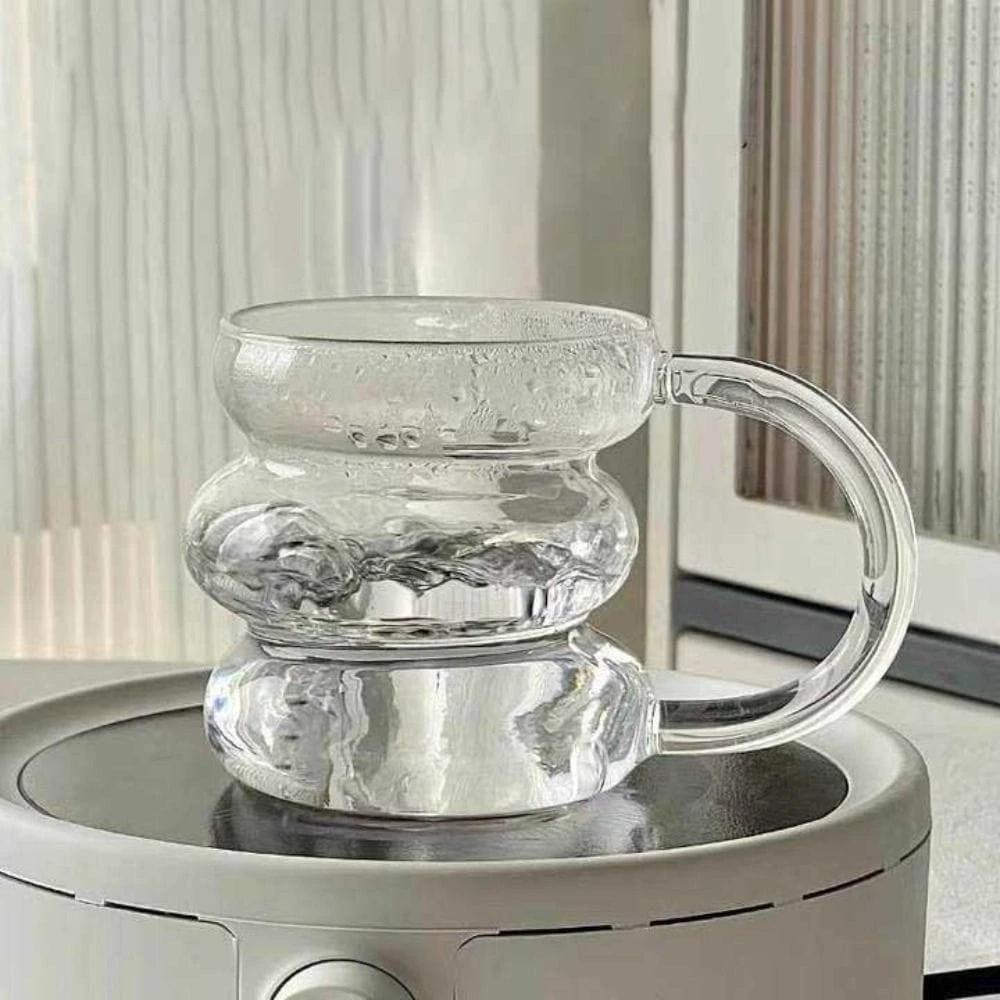 Irregular Heat Resistant Mug 450ml Borosilicate Glass tableware Mugs