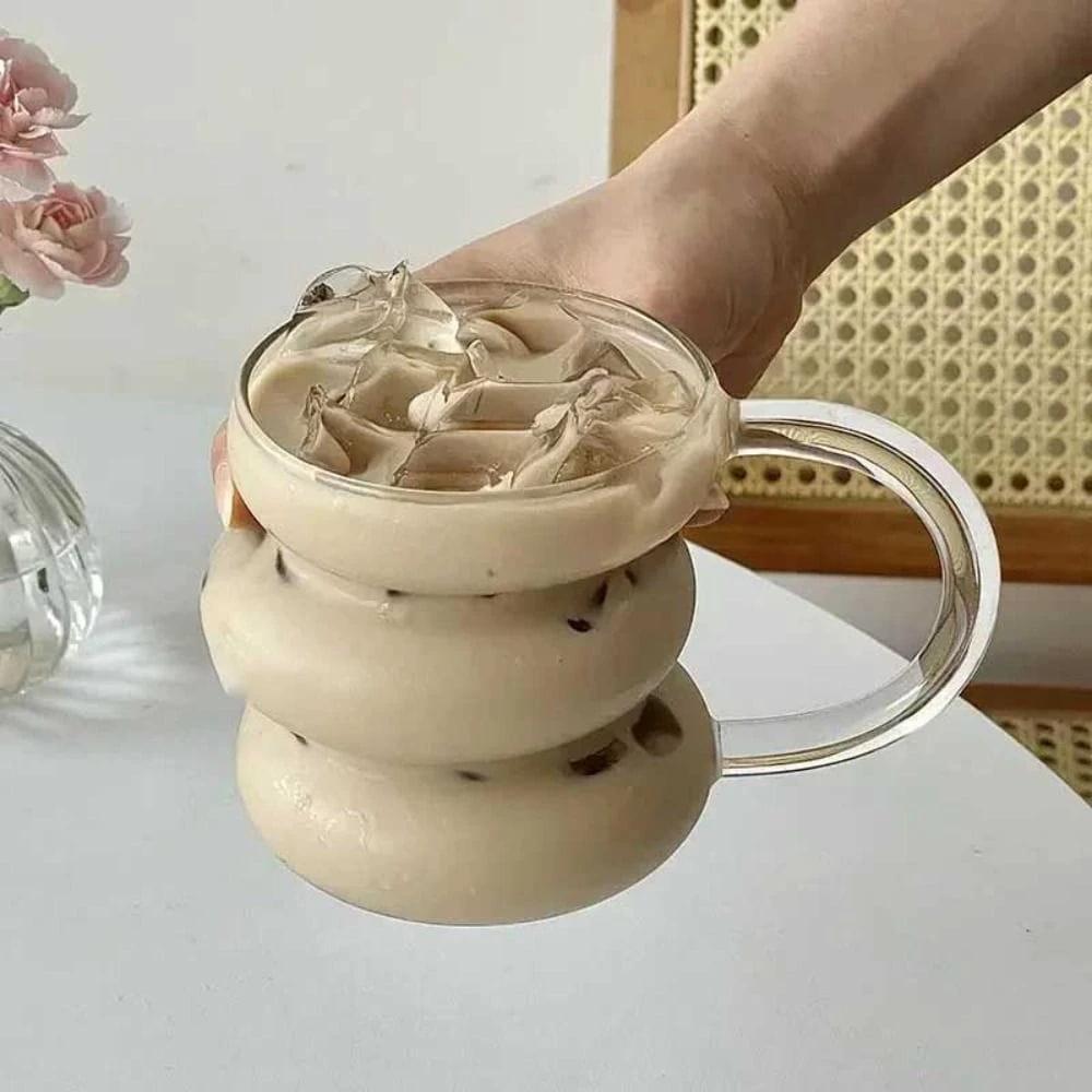 Irregular Heat Resistant Mug 450ml Borosilicate Glass tableware Mugs
