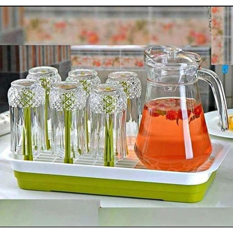 High Quality Juice Water Set | 6 Glasses plus 1 Jug, Perfect for Serving Beverages- Furaha Finds Kenya