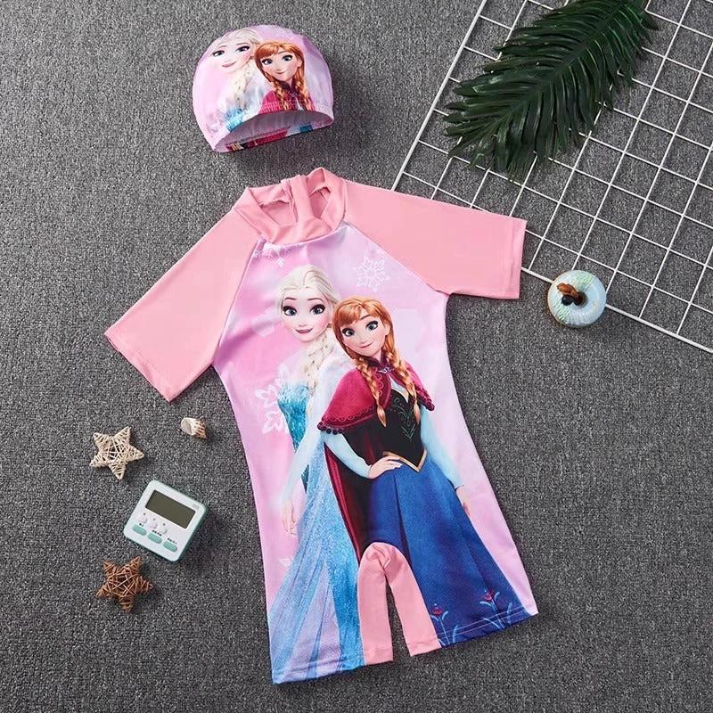 Kids Cartoon Themed Swimming Costumes with Cap Clothing & Accessories Baby & Toddler Swimwear