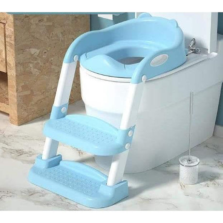 Kids Seat Toilet Trainer | Step Up Toilet Reducer | Fun Toilet Training | Navy & Sky Blue
