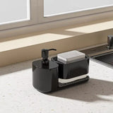 Kitchen Countertop Dish and Hand Soap Dispenser with Storage – Black