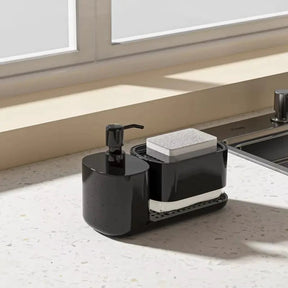 Kitchen Countertop Dish and Hand Soap Dispenser with Storage – Black Soap dispenser Soap & Lotion Dispensers