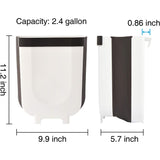 Kitchen Plastic Hanging Dustbin Trashbin | Kitchen Storage Garbage Can | Compact & Efficient Kitchen Hanging Dustbin | Multifunctional | for Cabinet, Car, Bedroom, Bathroom,White, 2.4 Gallon