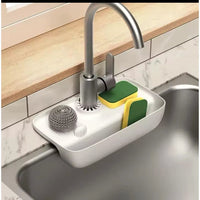 Kitchen Sink Mat with Slope Design|Anti-Slip, Easy to Clean, with Drainage Basket & Sponge Holder. Kitchen Accessories Bathroom Sinks