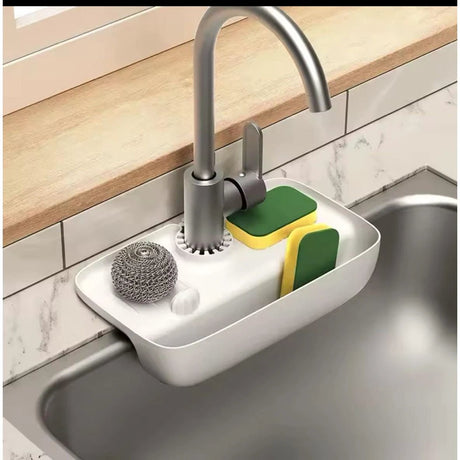 Kitchen Sink Mat with Slope Design|Anti-Slip, Easy to Clean, with Drainage Basket & Sponge Holder. Kitchen Accessories Bathroom Sinks