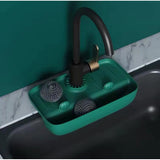 Kitchen Sink Mat with Slope Design|Anti-Slip, Easy to Clean, with Drainage Basket & Sponge Holder. Kitchen Accessories Bathroom Sinks