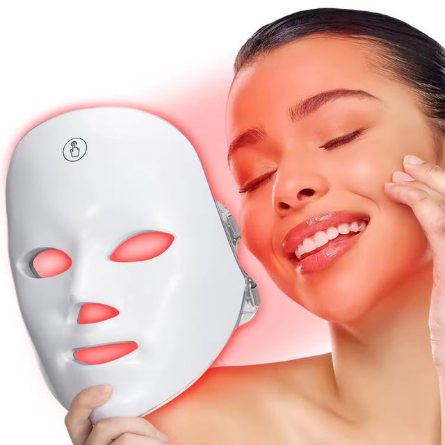 LED Light Therapy Facial Mask – Rechargeable Phototherapy Skin Care Device (24×19 cm)