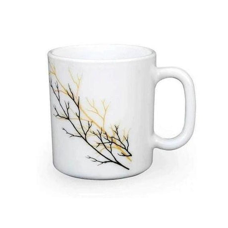 6 Sets (36pcs) 25 cl Mugs | Golden Fall | Decorative and Versatile | Porcelain- Furaha Finds Kenya