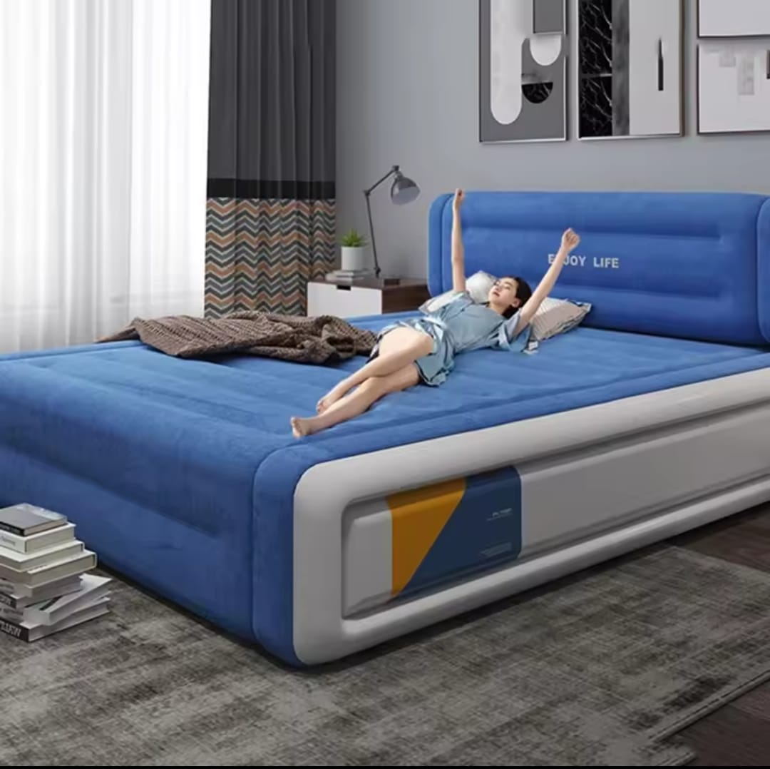 Large 5x6 ft Inflatable Air Bed with Headrest 203x152x36cm