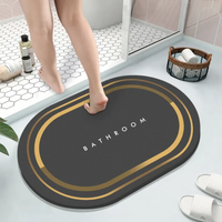 Large Absorbent Diatom Bathroom Mat 50x80cm Bath Mats Bath Mats & Rugs