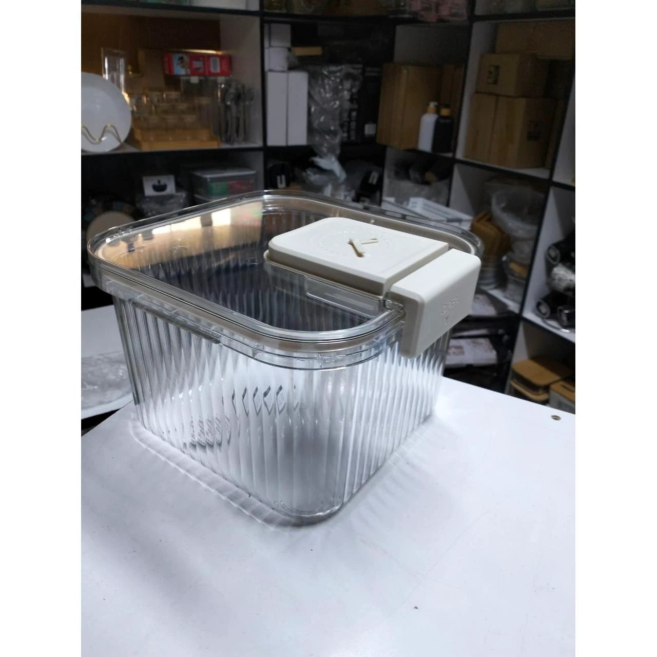 Large Acrylic Cereal Storage Container Airtight with Measuring Cup food storage Food Storage Containers