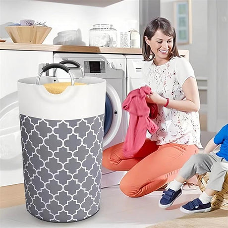 Large Capacity Laundry Basket 82L with Metal Handles Collapsible and Durable for Home Organization Laundry hampers and basket Laundry Baskets