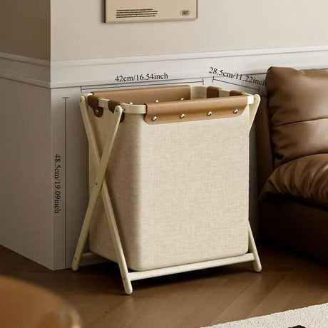 Large Capacity Laundry & Storage Basket – Beige | Foldable Clothes Organizer Hamper