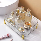 Large Capacity MultiGrids Transparent Makeup Organizer Space Saving Cosmetic and Skincare Storage Solution