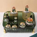 Large Capacity MultiGrids Transparent Makeup Organizer Space Saving Cosmetic and Skincare Storage Solution