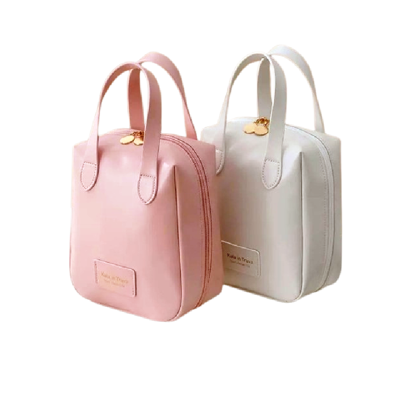 Large Capacity PU Leather Durable Makeup Toiletries Travel Essentials Bag