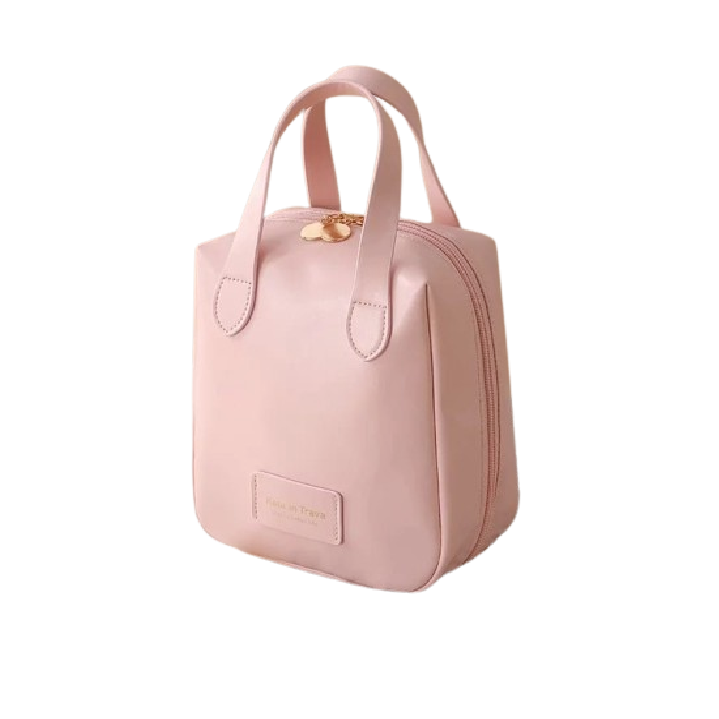 Large Capacity PU Leather Durable Makeup Toiletries Travel Essentials Bag