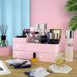 Large Capacity Plastic Makeup Organizer | Expandable Drawers for Increased Storage Storage and organization Household Storage Caddies