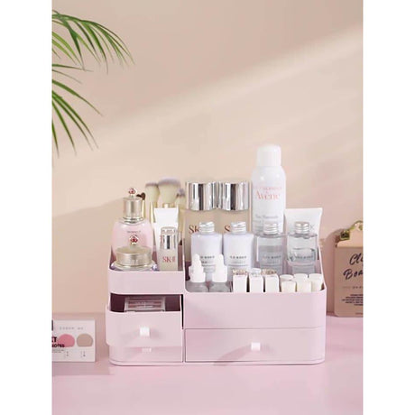 Large Capacity Plastic Makeup Organizer with Expandable Drawers