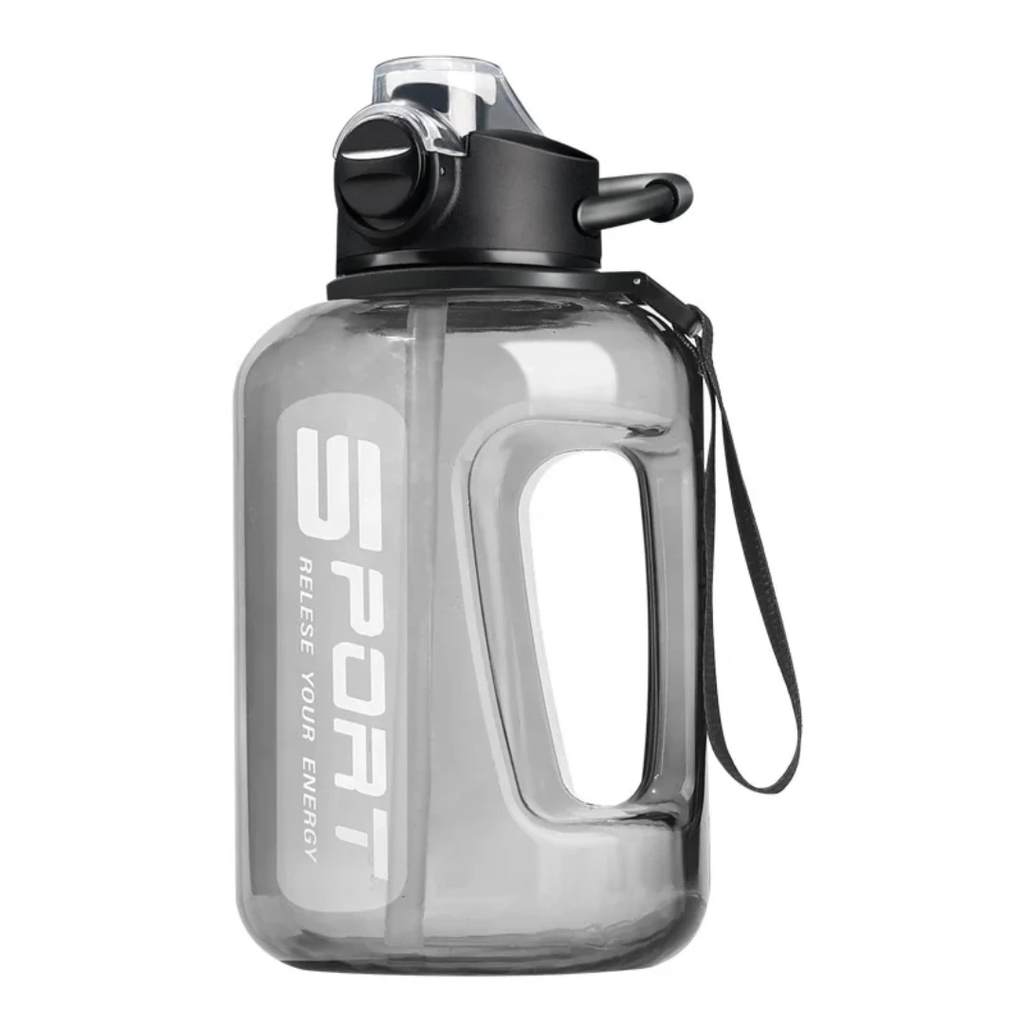 Large Capacity Water Bottle with Flip Lid, Straw, and Detachable Strap for Daily Hydration Drinkware Fitness & Wellness