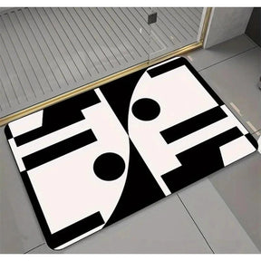Large Geometric Pattern Door/Bath Mat – 50x80cm Anti-Slip with Rubber Bottom Bath Mats Bath Mats & Rugs