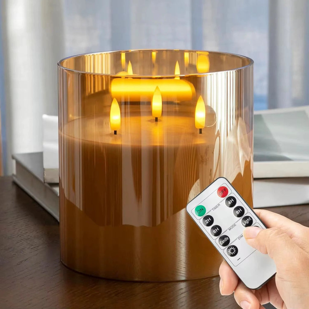 Large Luxury LED Candle 15cm x 15cm for Home Decor and Mood Lighting Decor Flameless Candles